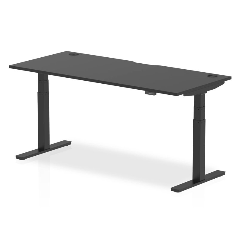 Adjustable Metal Base Standing Desk, Black, 66cm H x 180cm W x 60cm D