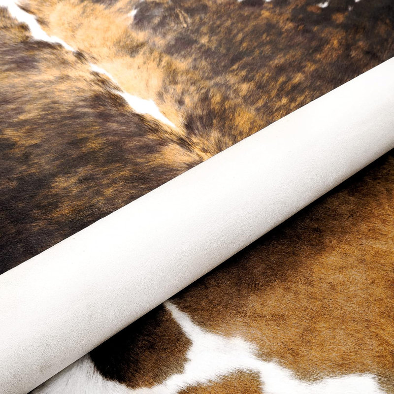 Tapis en cuir de vache HOMORE, Nouveauté 4 pi 7 po x 5 pi 2 po