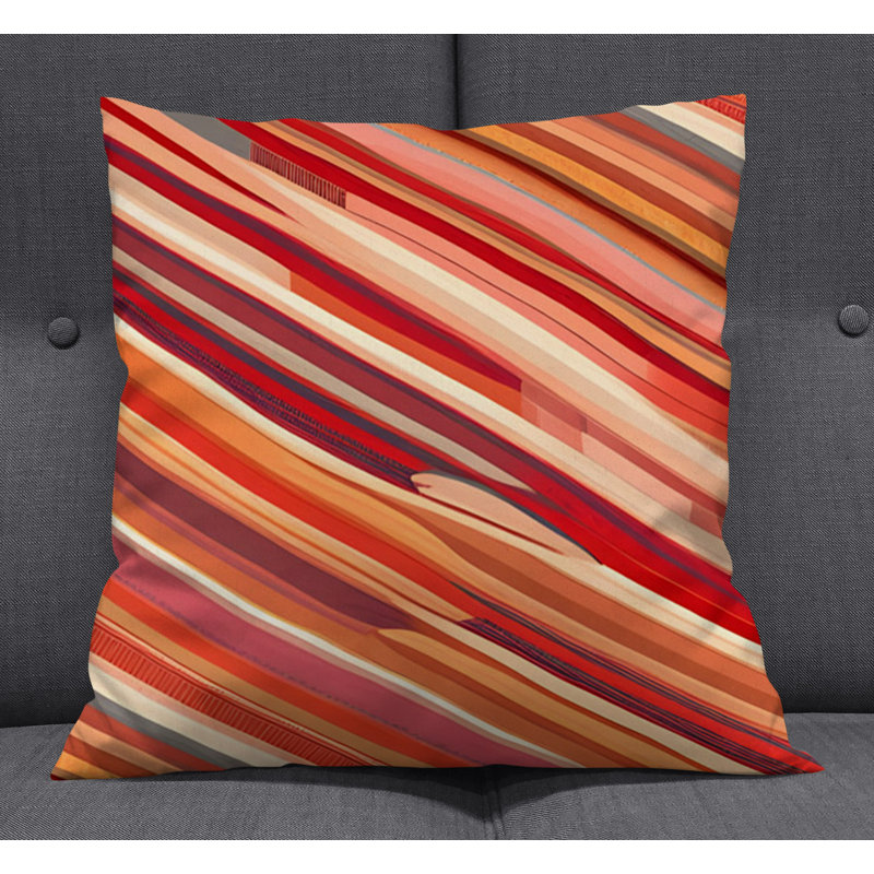 Throw Pillow With Insert, 18"H x 18"W, Red Abstract 23