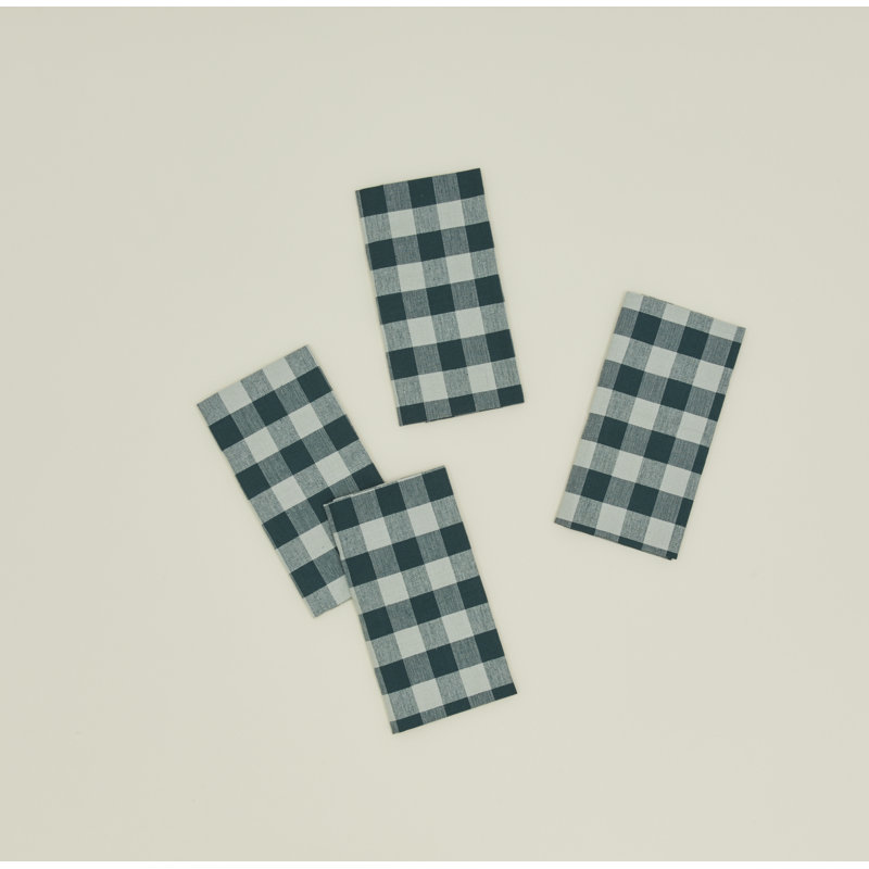 Serviettes de table Essential Gingham, Ciel / paon