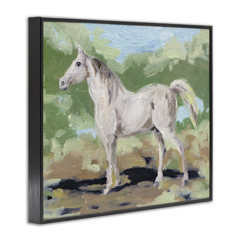 «Giclee Horse» par Melissa Wang, H 16 po x l 20 po, Giclée encadrée noir minuit