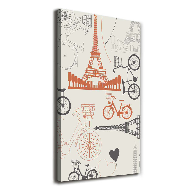 France Symbols - Wrapped Canvas Print