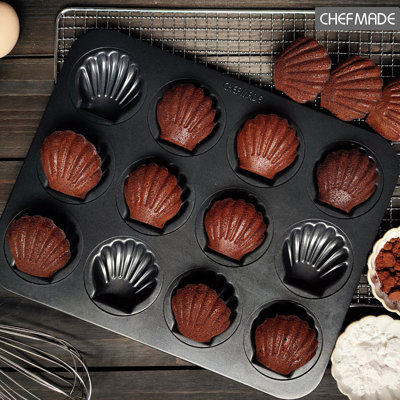 Plat de cuisson antiadhésif à 12 coquilles pour coquille Saint-jacques CHEFMADE