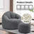 Oversized Round Bean Bag Chair with Ottoman, Memory Foam Lounge Chair for Living Room Bedroom-1655972277