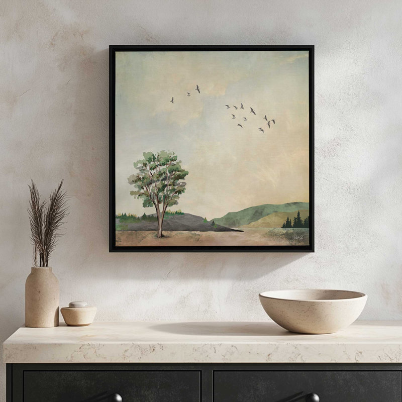«Serenity» par Marla Rae, reproduction d'art, Toile avec cadre, L 36 x H 36, Blanc