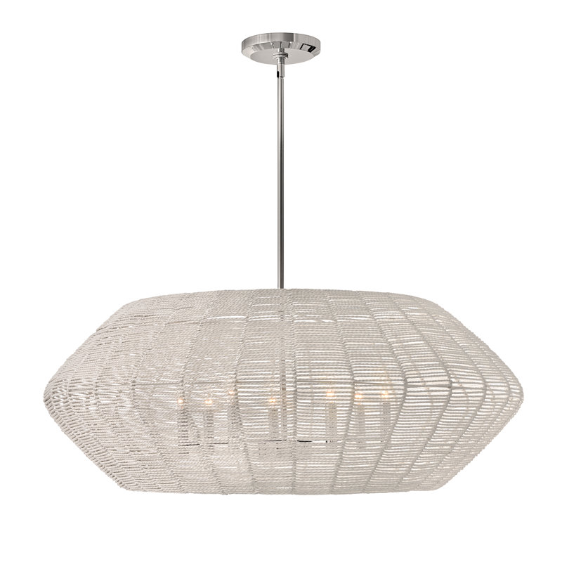 Luca 7 - Light Chandelier, Natural/White, Chrome