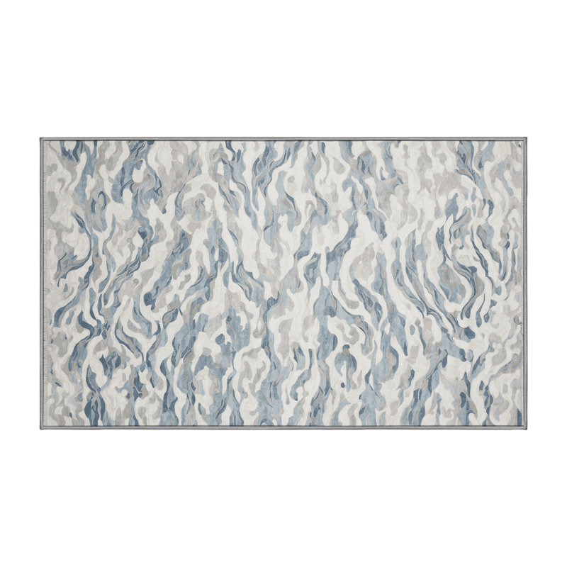 Tapis gris lavable à la machine, Rectangle 8 pi x 10 pi