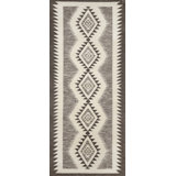 Mesa Hand Knotted Wool Southwestern Area Rug in Ivory/Heathered Gray/Dark Gray