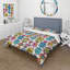 Ensemble de housse de couette rose, bleu, robot et amis III-109146535