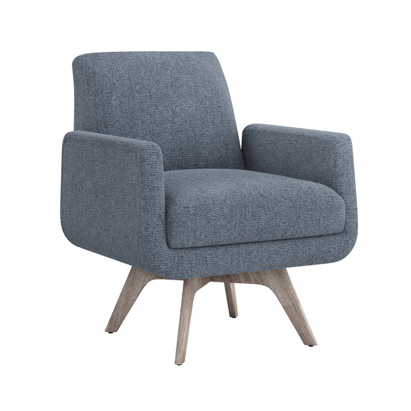 Landon Armchair, Light Gray, Azure Polyester Blend
