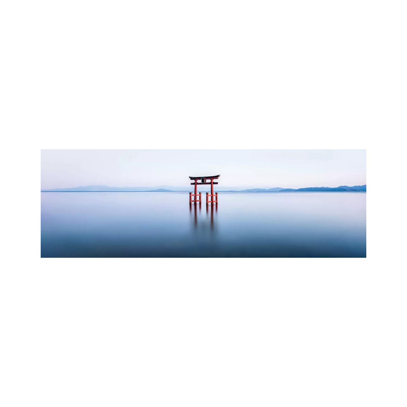 Floating Torii Gate At Lake Biwa, Japan by Jan Becke - Panoramic Print on Canvas, 30.48 cm H x 91.44 cm W x 1.91 cm D