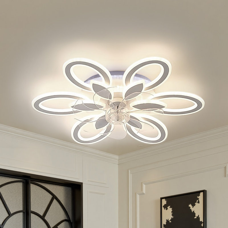 Ceiling Fan with LED Lights, White