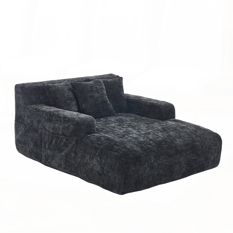 Canapé-lit Chenille, Chenille noir