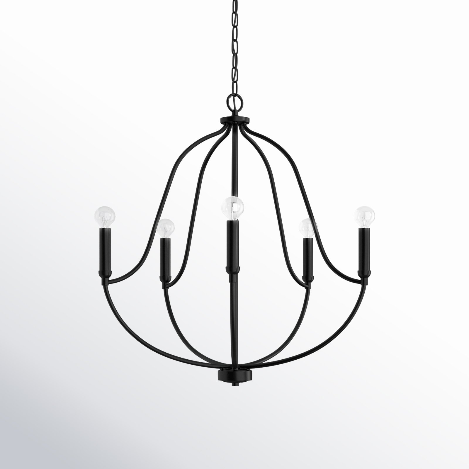 Kanda 5 - Light Dimmable Chandelier, Matte Black