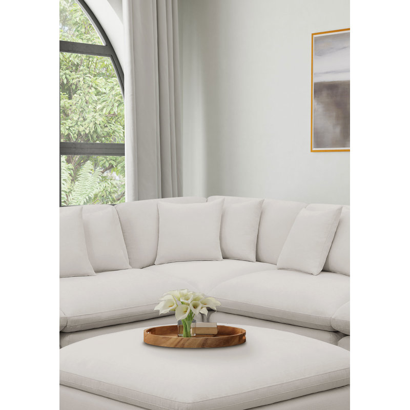 Coin rembourré Giarrusso , Tissu ivoire