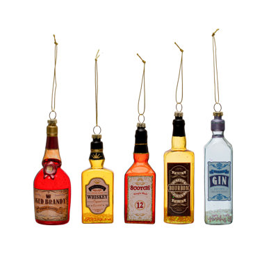 Glass Liquor Bottle Ornament