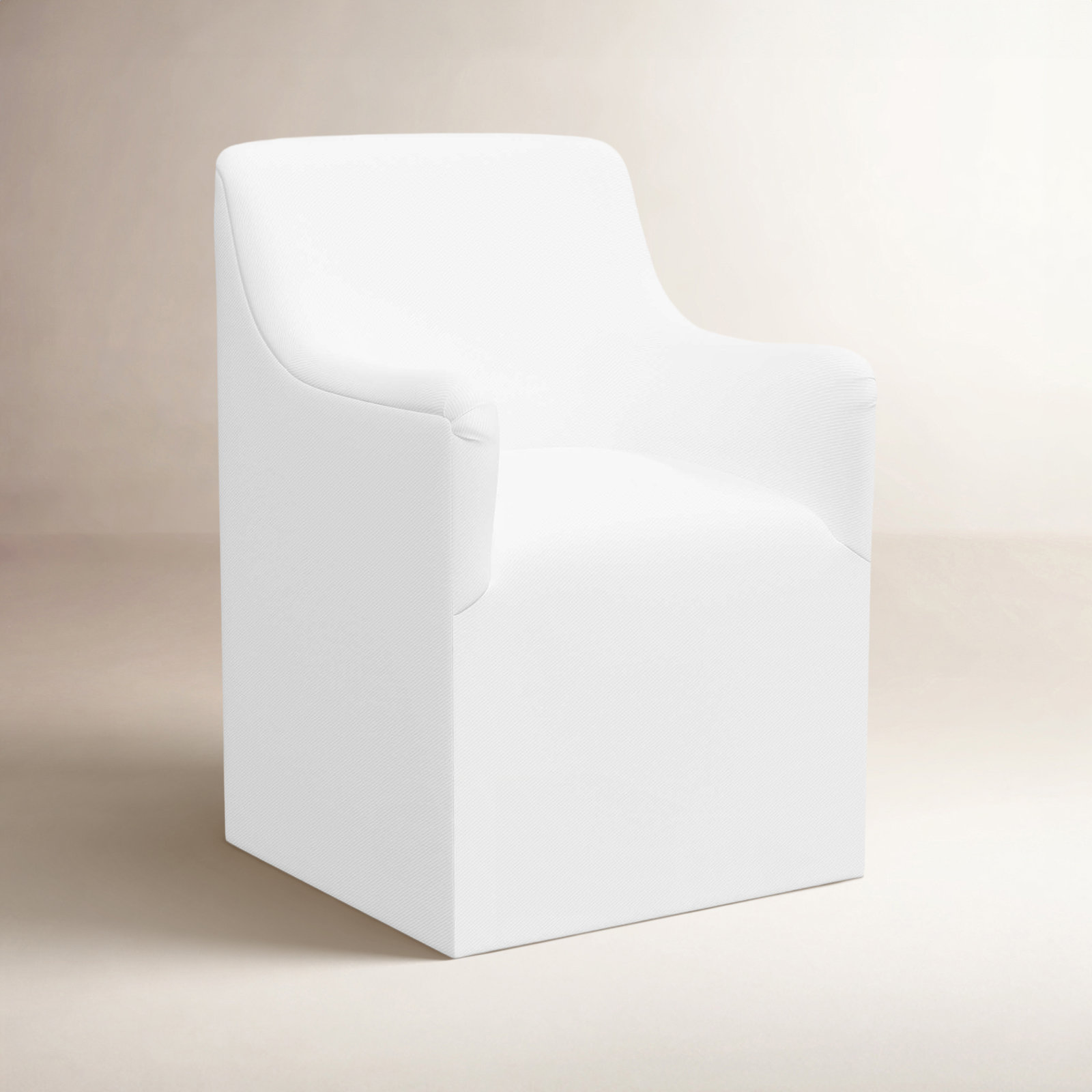 Howth Dining Armchair, White Performance Twill