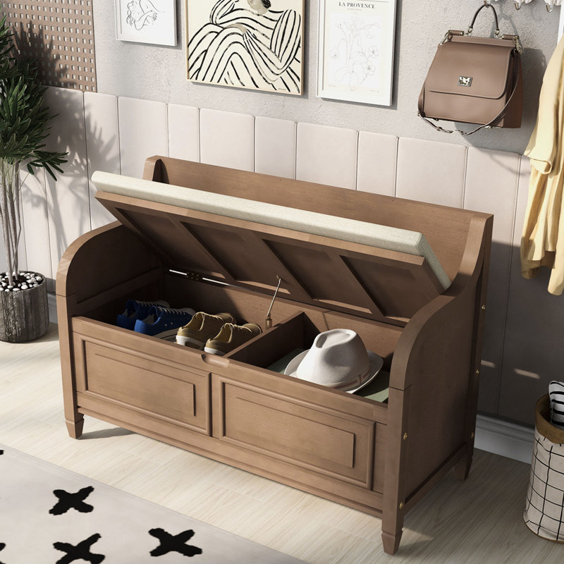 Marylea Upholstered Storage Bench, Brown