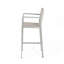 Tabourets 29,50 "avec cadre en aluminium antirouille argenté, ensemble de 2