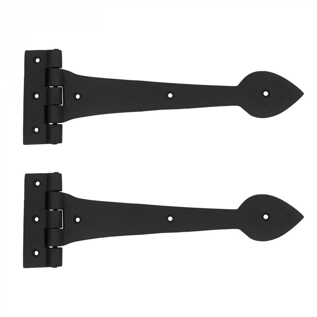 Wrought Iron Door Gate Heart Tip Strap Hinge (Set of 2) The Renovators Supply Inc.
