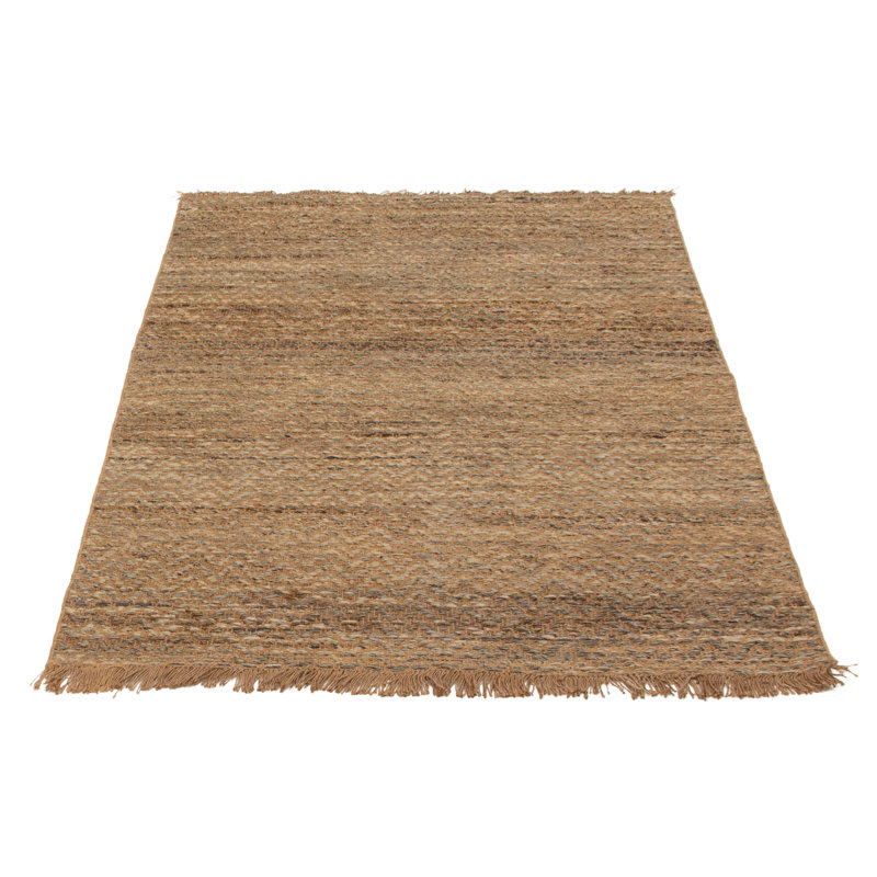 Tapis brun clair / ivoire / gris tissé à plat à la main Warrensburg