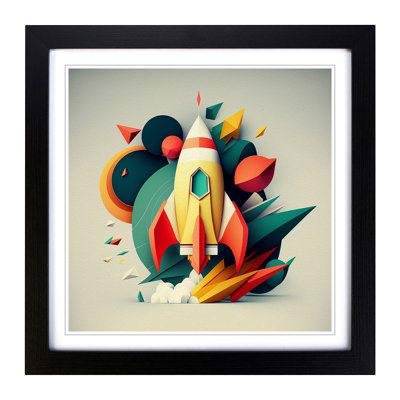 Rocket Geometric - Framed Print
