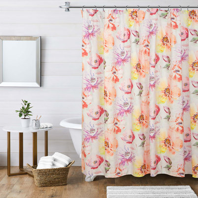 Rideau de douche simple en coton Gellert
