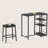 3-piece Bar Height Dining Table Set With Storage Shelves
