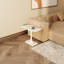 Cream White Space-Saving - Irregular 'I-Shape' End Table | Coffee Table for Living Room, Bedroom, Home Office | Compact Modern Design Side Table