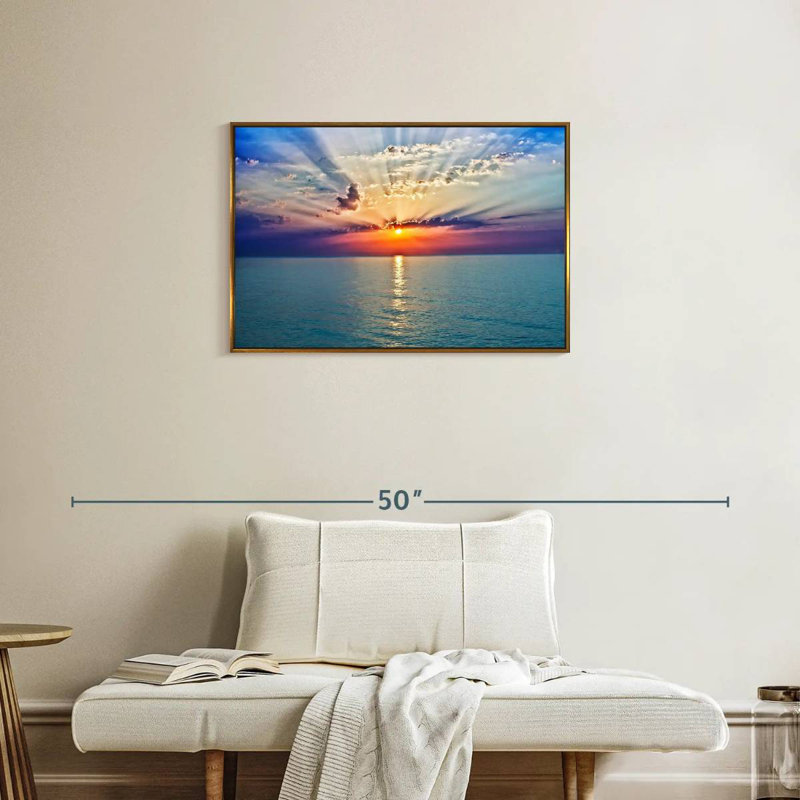 Golden Vanna Sunrise, Cadre flottant doré, 31 po x 21 po