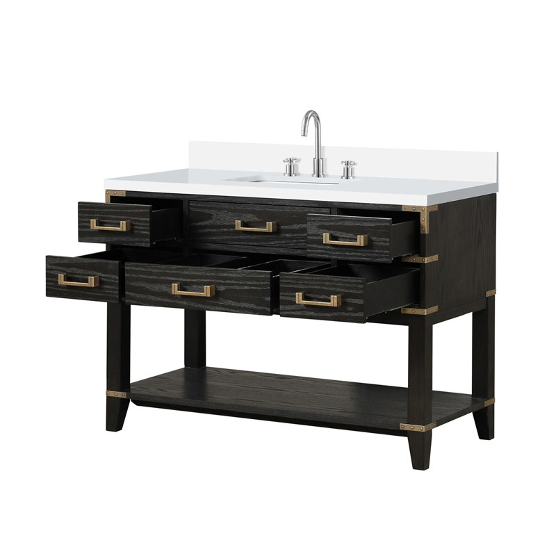 Meuble-lavabo simple avec plateau en marbre de culture
