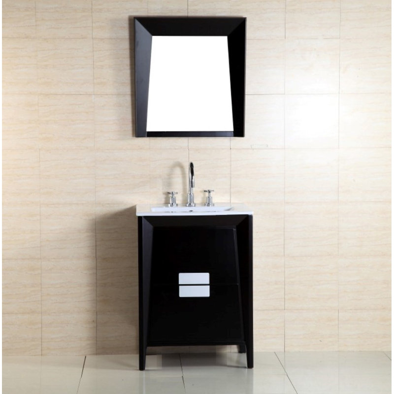 Brescia 24 " W Freestanding Standard Free Standing 1 Single Vanity Bathroom Vanity With Ceramic Top