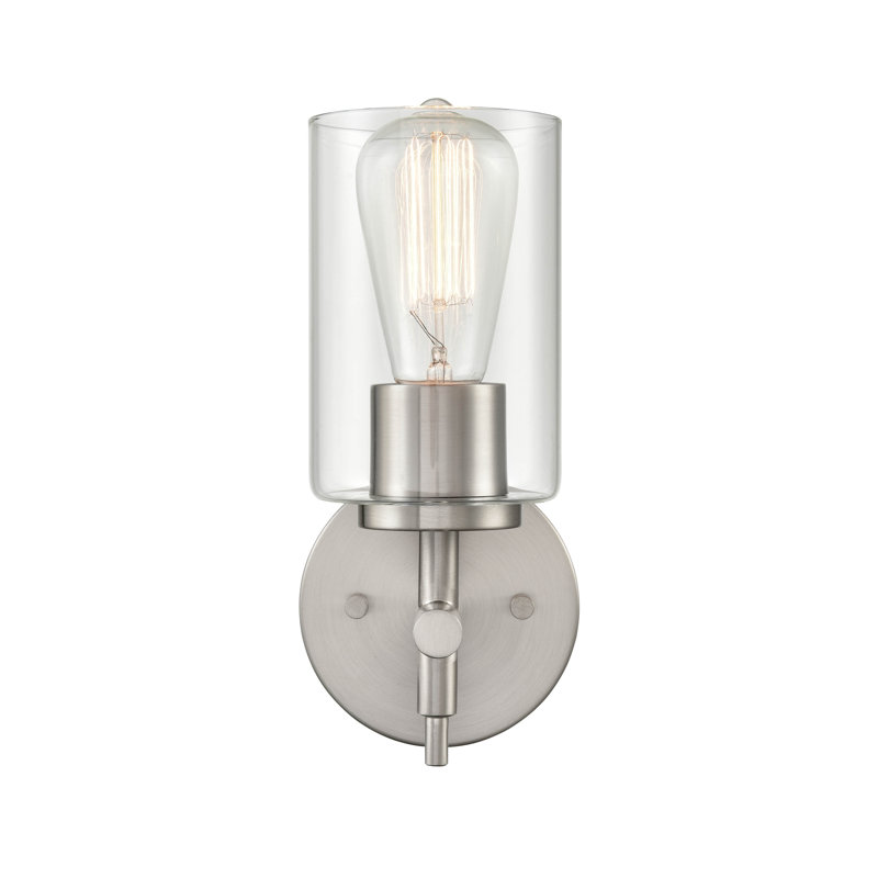 Dougan Dimmable Bath Sconce, Brushed Nickel, Clear