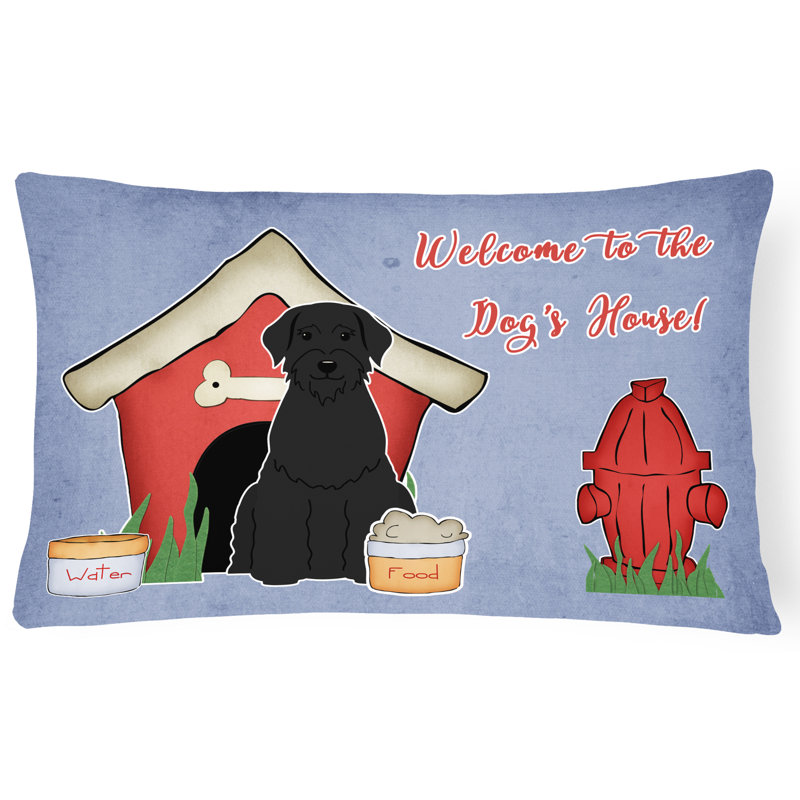 Coussin lombaire bleu intérieur/extérieur rectangulaire dog house