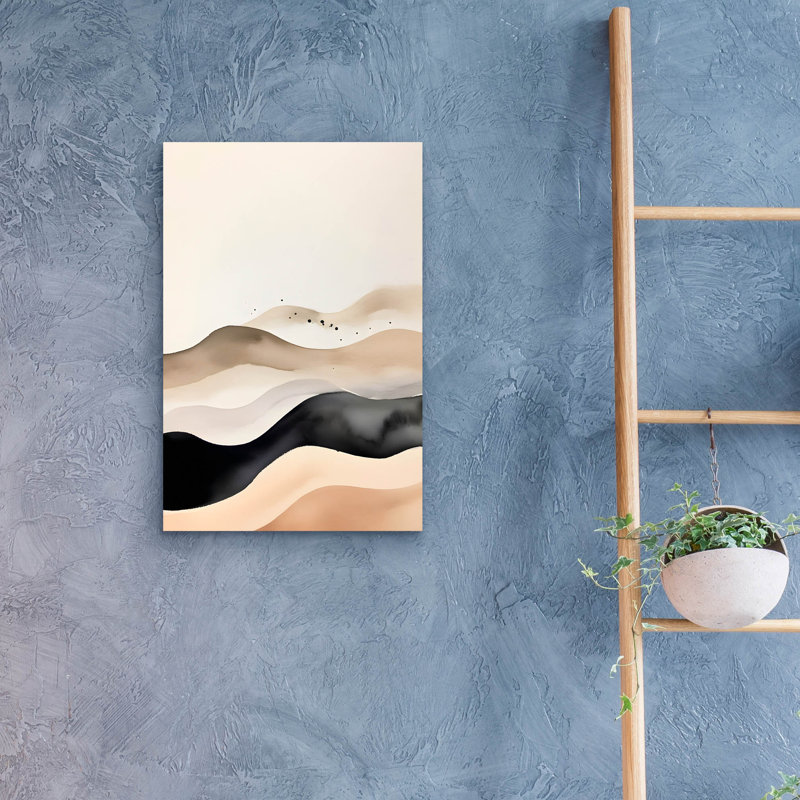 «Black & Beige Landscape 2» par Petals Prints Design, H 24 po x l 16 po x P 0,2 po