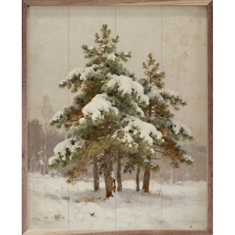 Snow Covered Pines Center, 40" H x 32" W