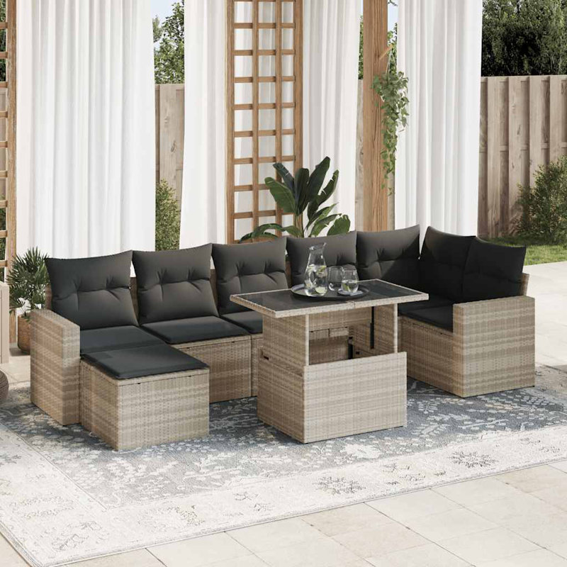  Garden Sofa Set Light Grey