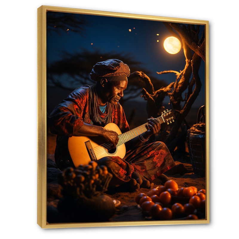 Ballam africain Serenading The IV, Cadre flottant doré, H 40 po x l 30 po x P 1,5 po