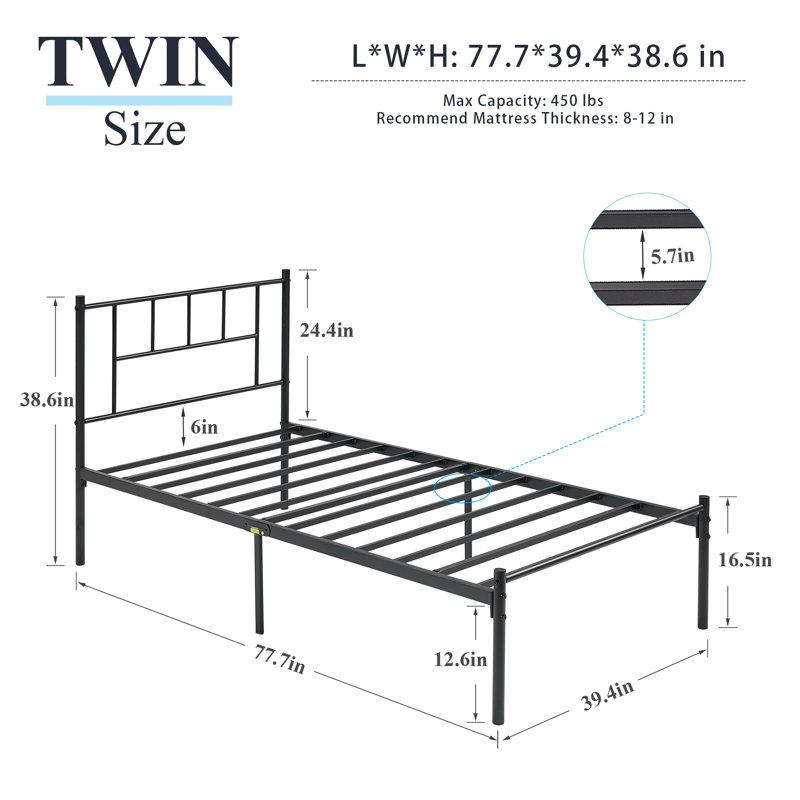 Orabelle Metal Bed, Black