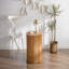 Table d'appoint cylindrique rétro - Design en relief à texture verticale - Moderne
