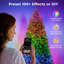 7.5FT Smart Pre-lit Green Pencil Christmas Tree with Programmable RGB Fairy Lights Multi-color Changing DIY App-controlled