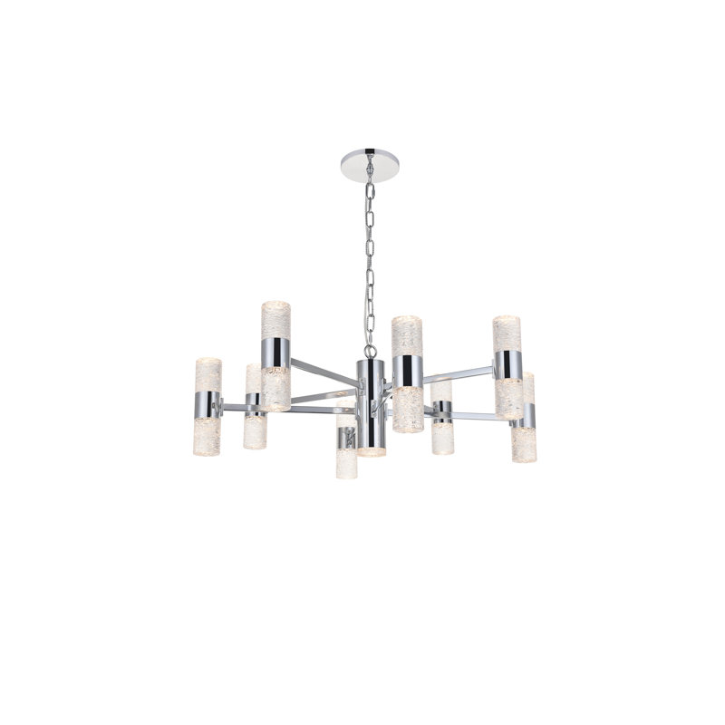 Granados 17 - Light Dimmable LED Sputnik Modern Linear Chandelier, Chrome