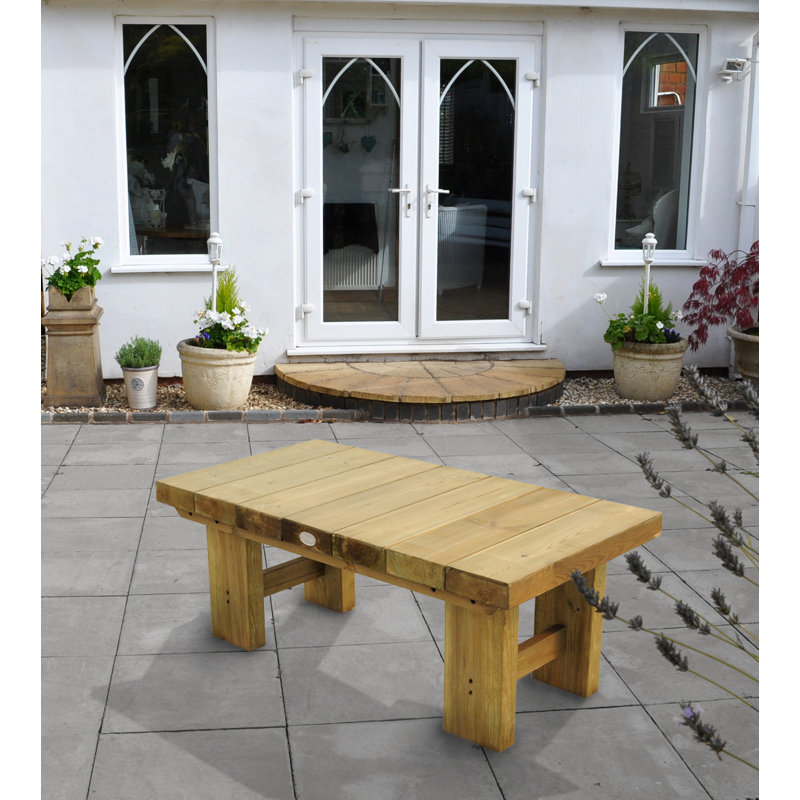 Rectangular Pine Outdoor Coffee Table , 123cm cm W 60cm cm D