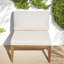 Chaises longues de patio modernes, ensemble de 2 en bois d'acacia, coussins crème