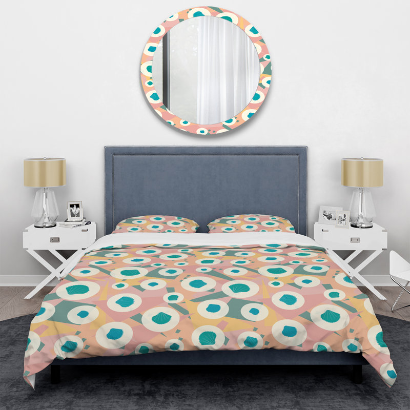 Ensemble de housse de couette en microfibre vert / turquoise / blanc 2 pièces