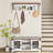39.76" Wide Hall Tree With Bench And Shoe Storage, Entryway Bench With Soft Seat Cushion, Wall Mount Coat Rack Shoe Bench Set For Hallway