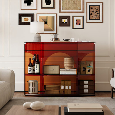 Open Arch Acrylic Bookshelf with Storage