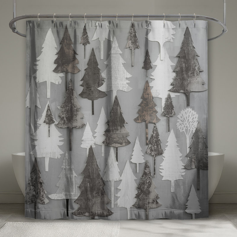 Rideaux de douche gris et gris, L 70 po x H 93 po