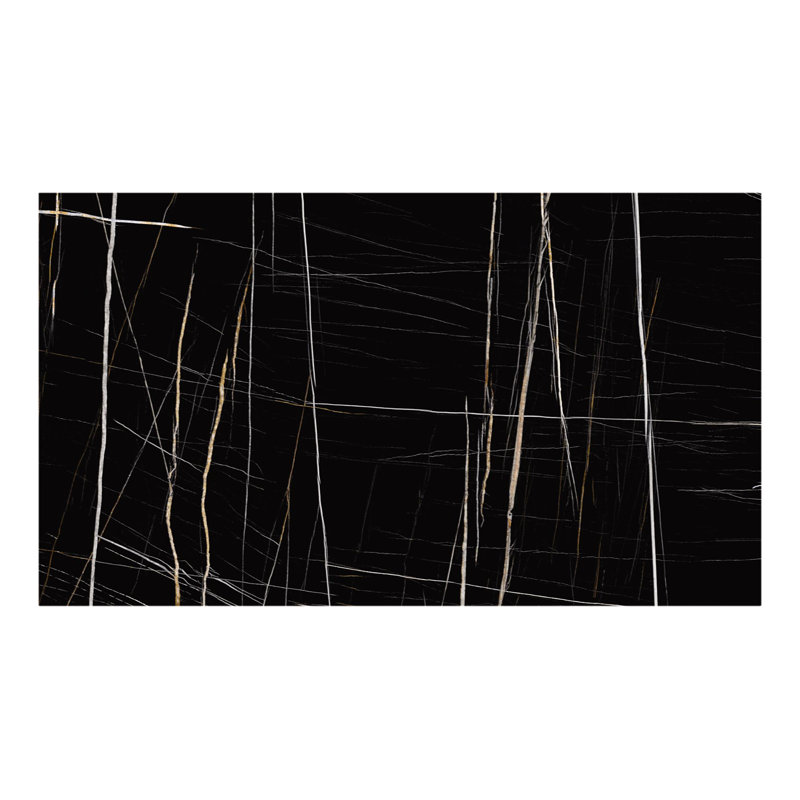 Table de salle à manger Lisse, H 29,5 po x L 85 po x l 49 po, Sahara noir, Cerisier naturel