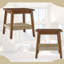 Table d'appoint Mid-Century Boho - 23 po avec tablette de rangement tissée-1836325650